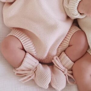Caden Lane Soft Pink Knit Booties